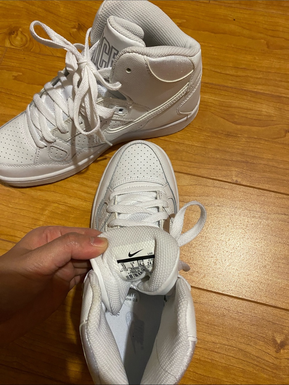 Nike All-White High-Top Basketball Sneakers